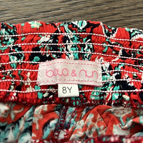 Bela & Nuni girls red floral shorts with fringe bottoms - Picture 8 of 11